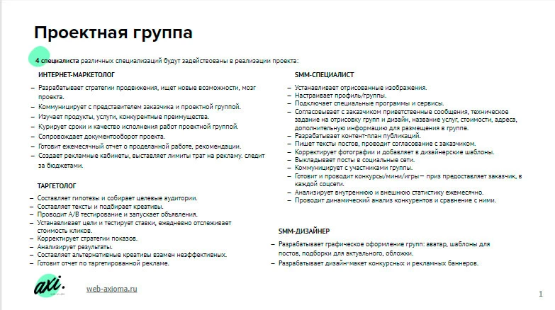 Проектная группа Проектная группа
