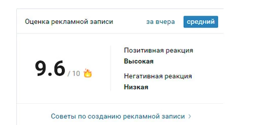 Оценка рекламной записи Оценка рекламной записи