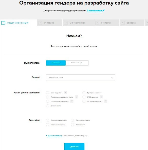 Организация тендера